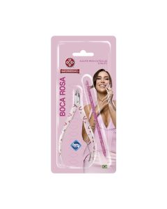 ALICATE CUTICULAS E PALITO COM GLITTER  BOCA ROSA 759-01 MUNDIAL