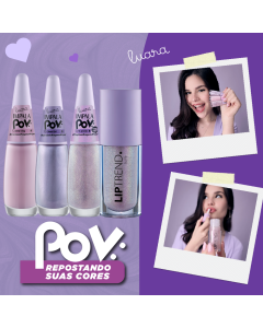 KIT 2.4  POV - 2 ESMALTES + 1 TOP COAT + 1 GLOSS LABIAL - LUARA IMPALA